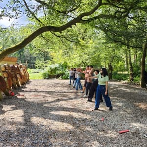 Outdoor woodland archery at Adventure Now Manchester