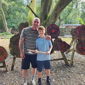 Family archery session at Adventure Now Manchester