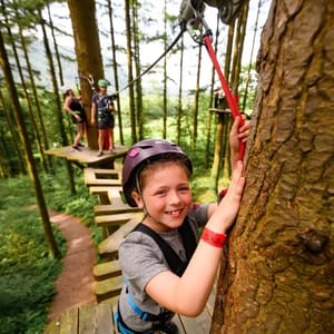 Zip World treetop climbing challenge