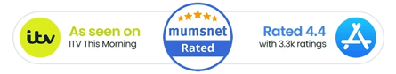 As seen on ITV · Mumsnet Rated · Rated 4.4 on the App Store