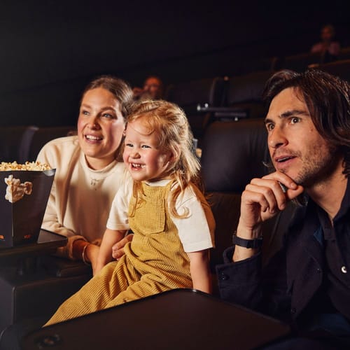 Family enjoying a film at Vue Cinema