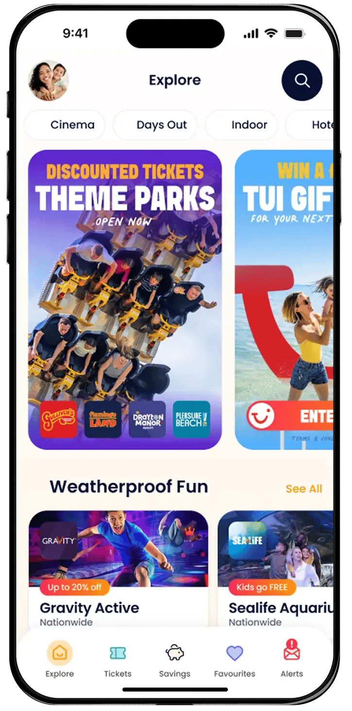 Image of the app on a phone showing search results