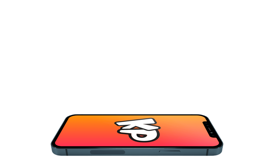 Kids jumping on a phone featuring the splash screen of the Kids Pass app