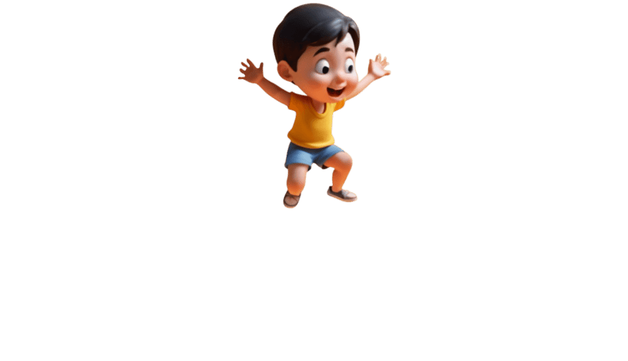 Kids jumping on a phone featuring the splash screen of the Kids Pass app