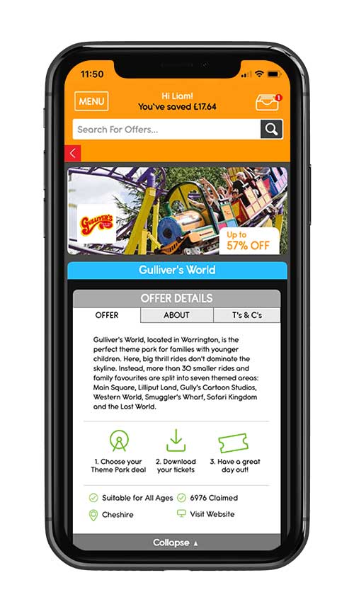 new kids pass app theme parks booking page