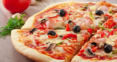 tasty pizza with olive topping