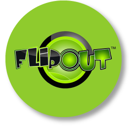 Flip Out logo badge