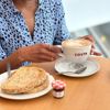 Costa Coffee Breakfast with Toast and Latte
