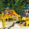 Children operating mini diggers at Diggerland