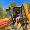 Family in JCB digger at Diggerland