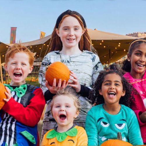 Children enjoying Hobbledown Heath Pumpkin Patch
