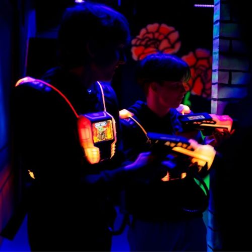 Children playing Laser Tag at Riverside Activity Zone