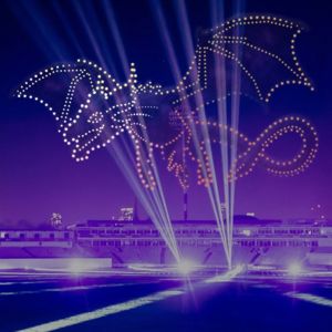 Dragon drone formation over Bristol