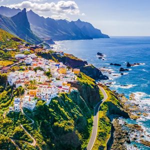Tenerife coastal village and ocean views
