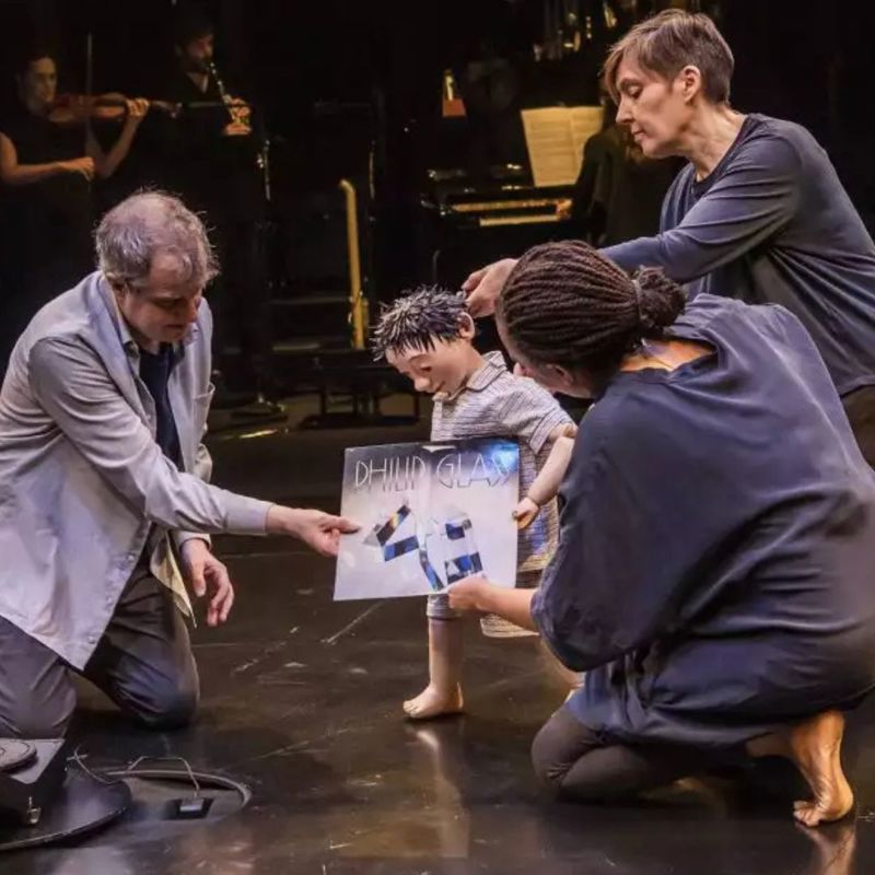 Tao of Glass cast and puppetry scene