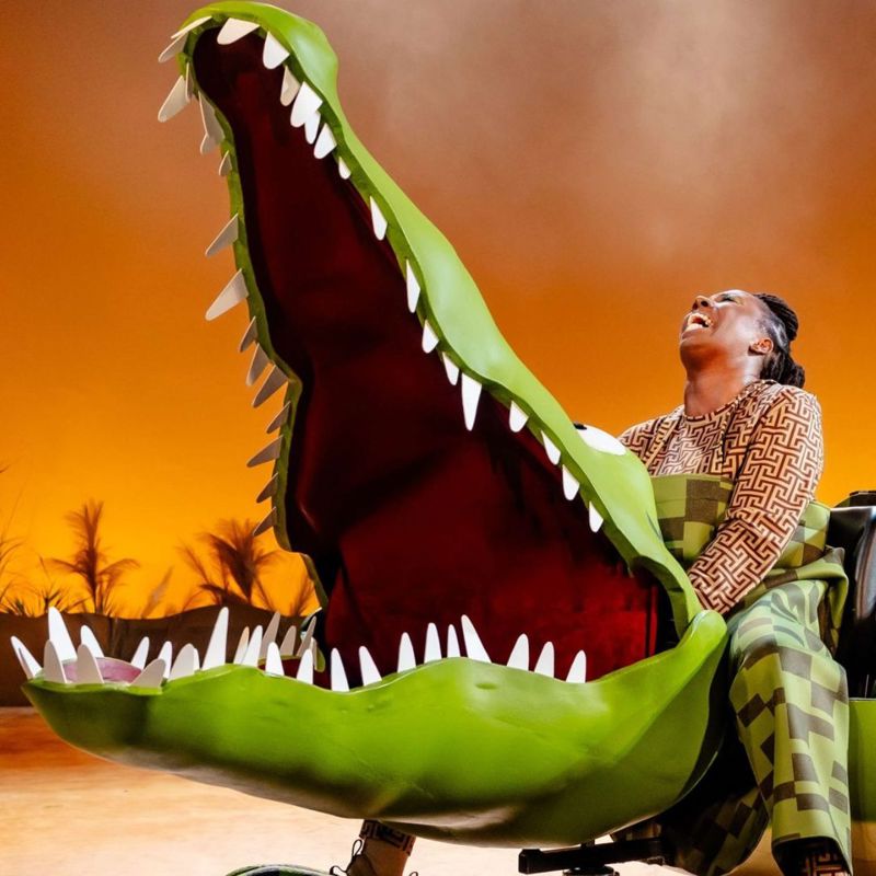 Enormous Crocodile puppet in family theatre show