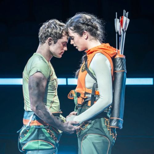 Katniss and Peeta in The Hunger Games On Stage