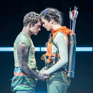 Katniss and Peeta in The Hunger Games On Stage