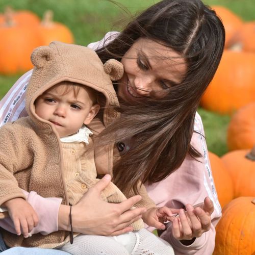 Family pumpkin picking at Watermouth Castle