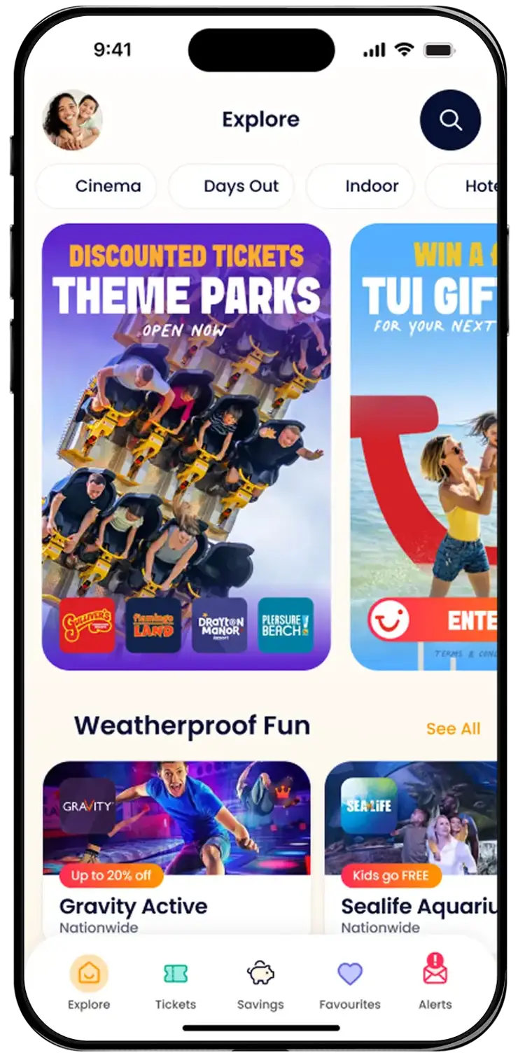 Image of the app on a phone showing search results